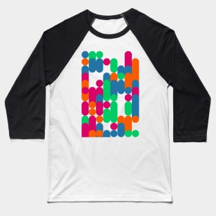 Colourful Geometric Animated Pattern Baseball T-Shirt